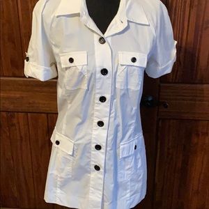 NWT NY collection tunic button down blouse